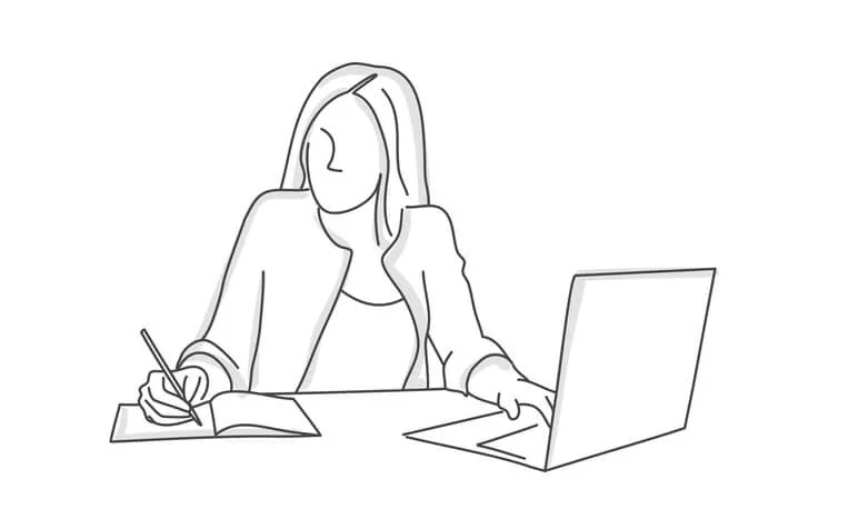 勉強姿のイラスト