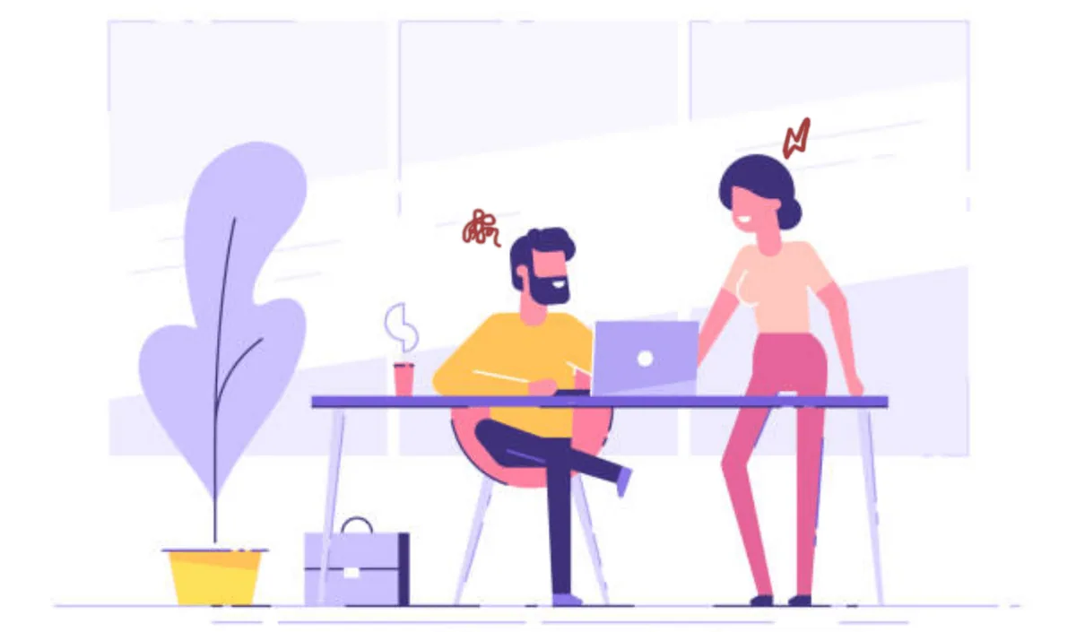 ネガティブな発言をする人と聞く人のイラスト