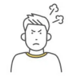 怒った顔の男性