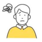 困った顔の男性
