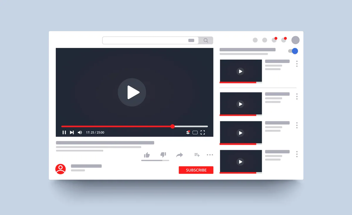 YouTubeが再生されている様子