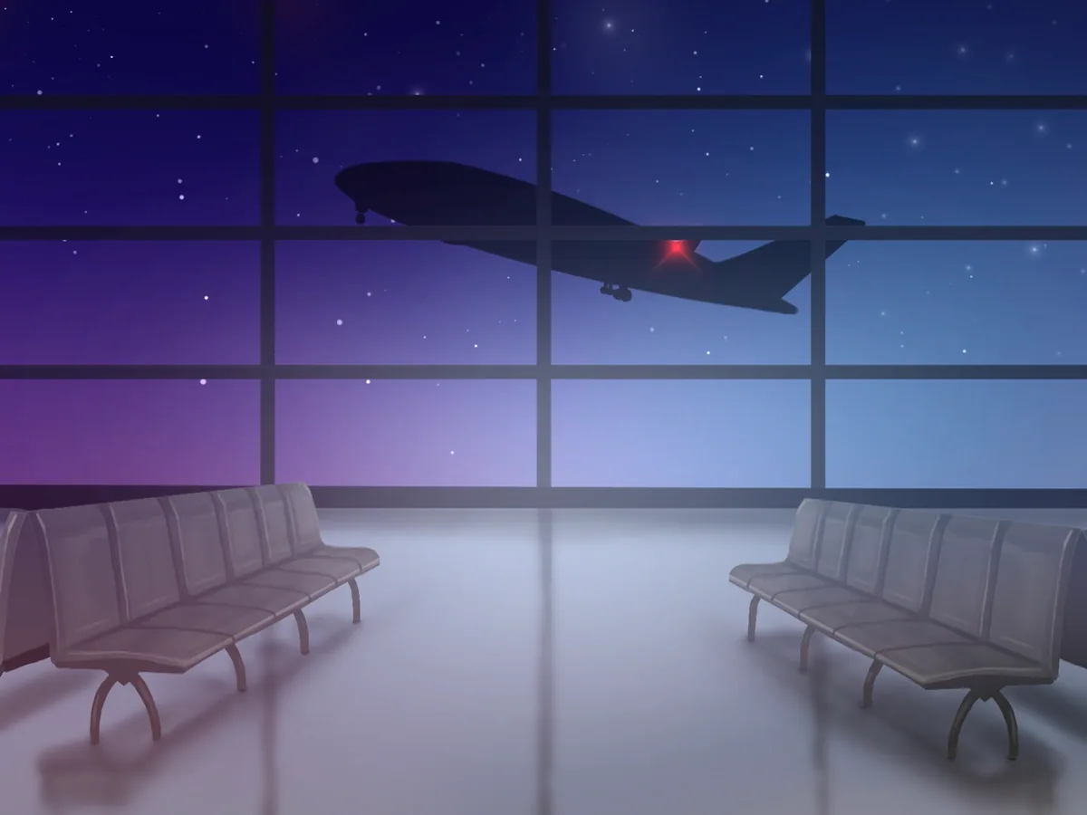 夜の飛行機