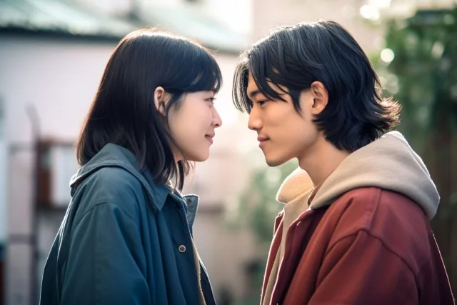 向き合っている男女