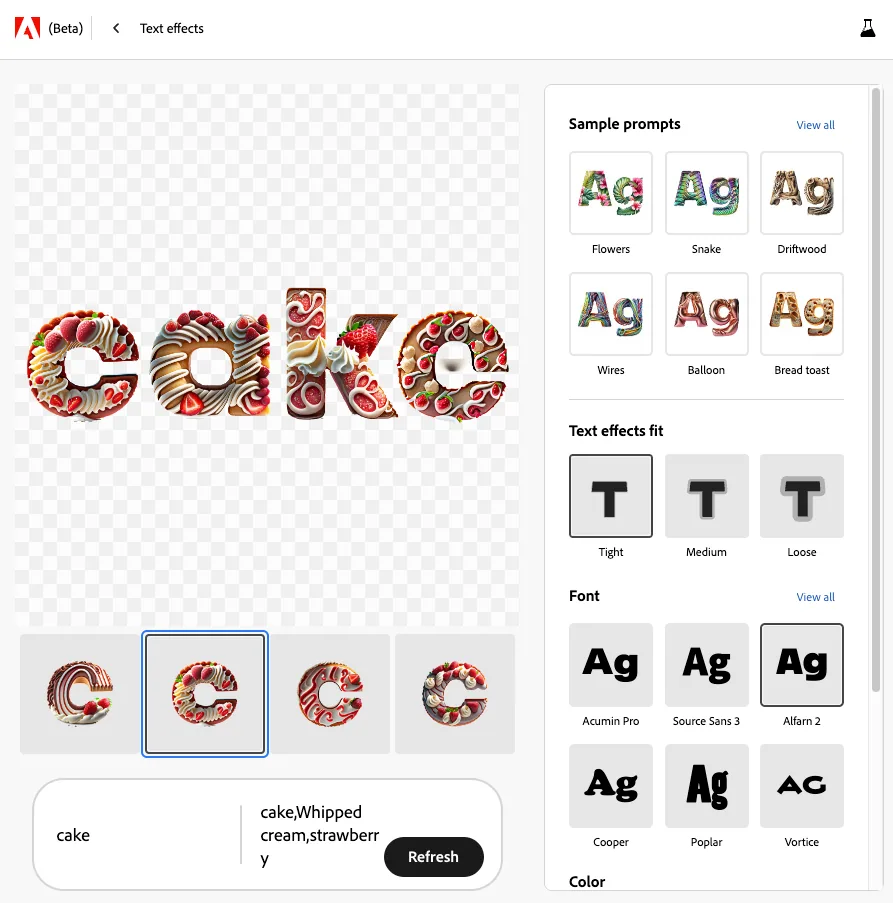 CAKEという文字が装飾されている様子