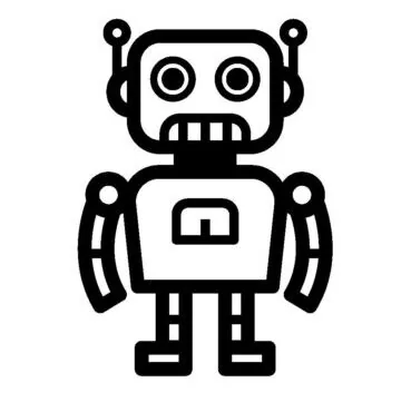 疑問に思っているロボット