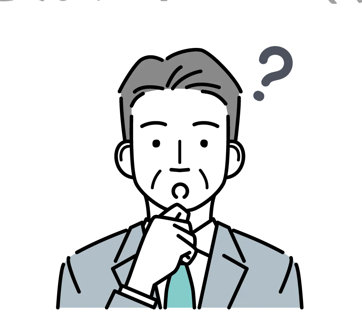考えている男性の後ろ姿