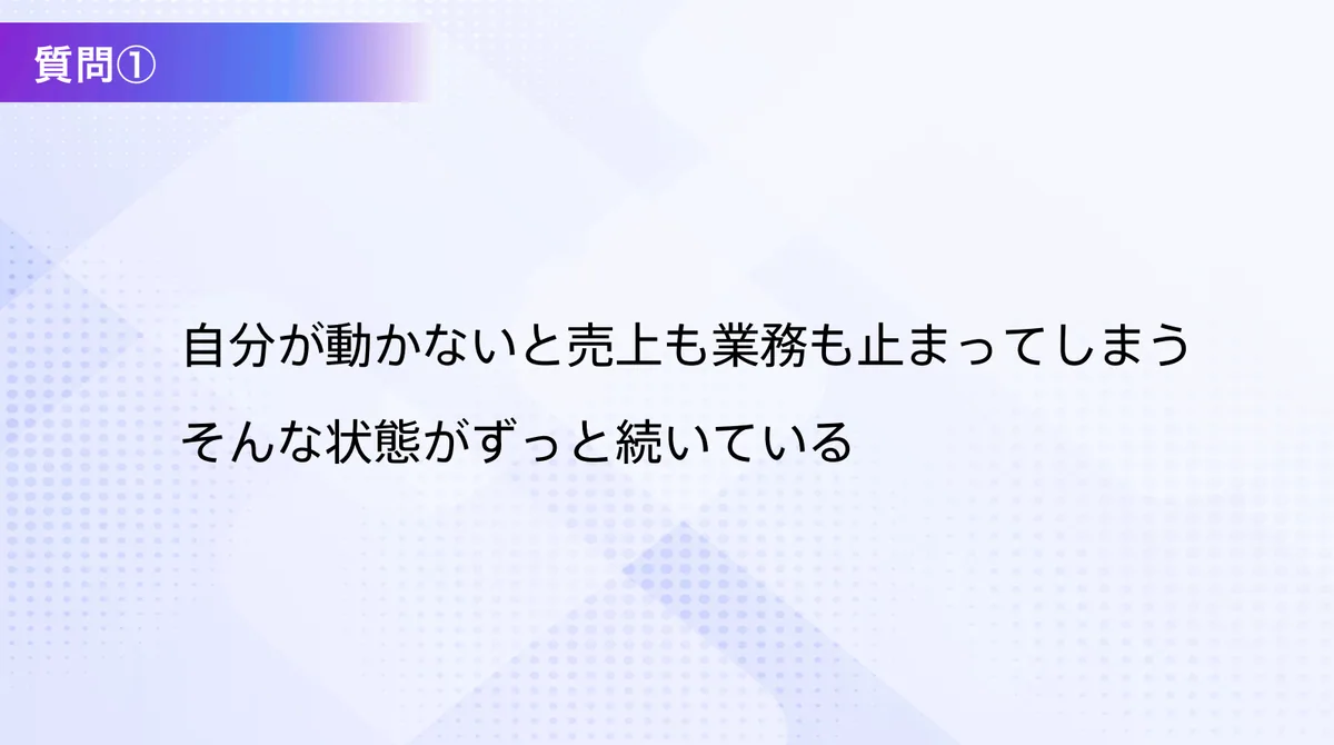企業運営の現場で直面する課題質問①