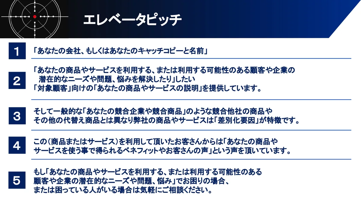 エレベーターピッチ