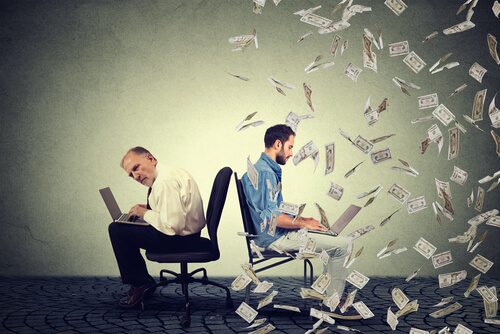 思うように仕事とお金がもらえない男性と貰える男性