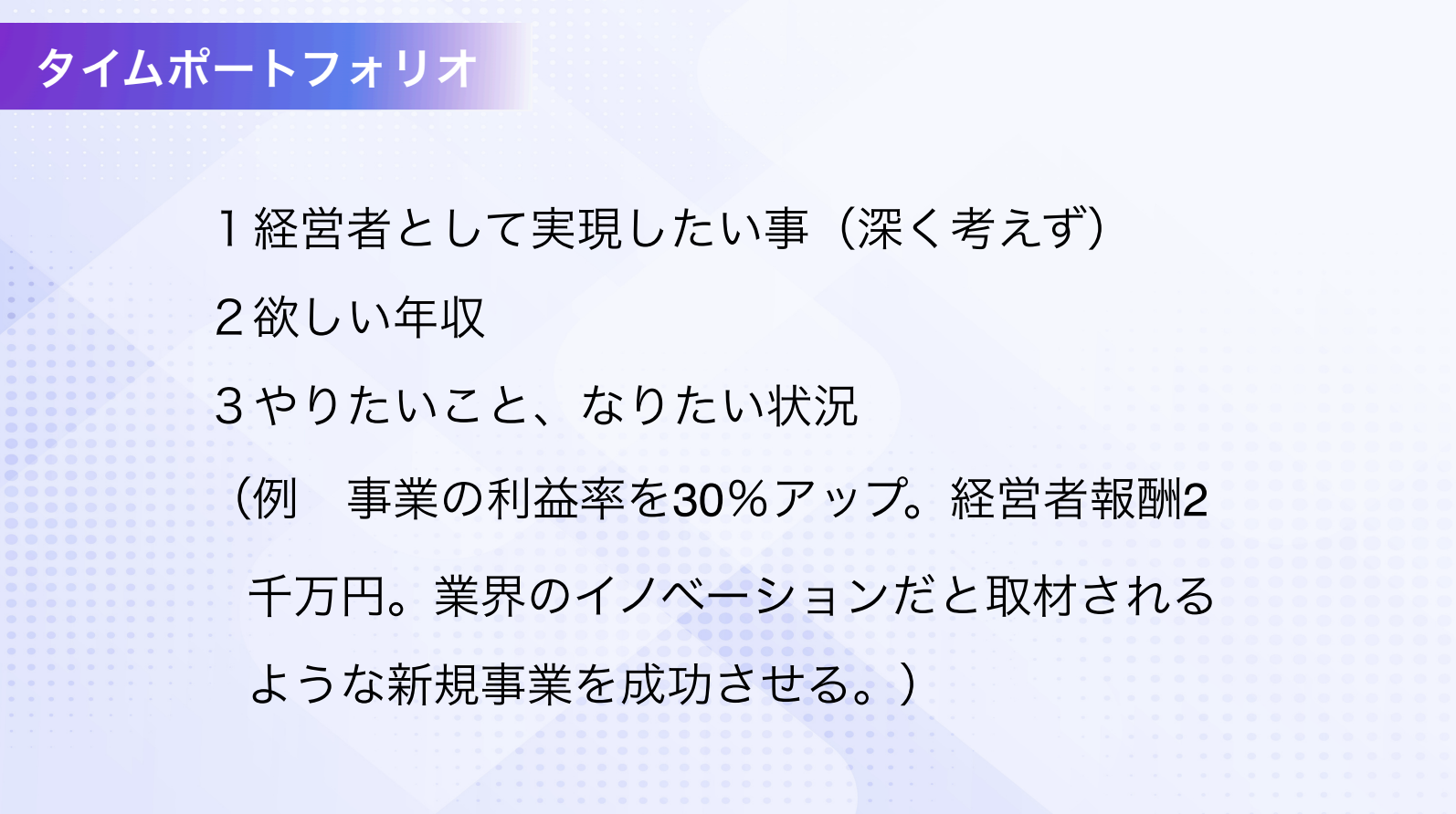 タイムポートフォリオ
